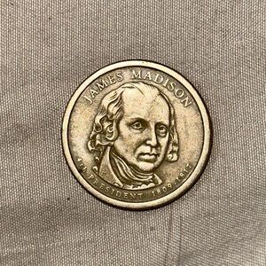 James Madison Presidential Coin in Silver Tone